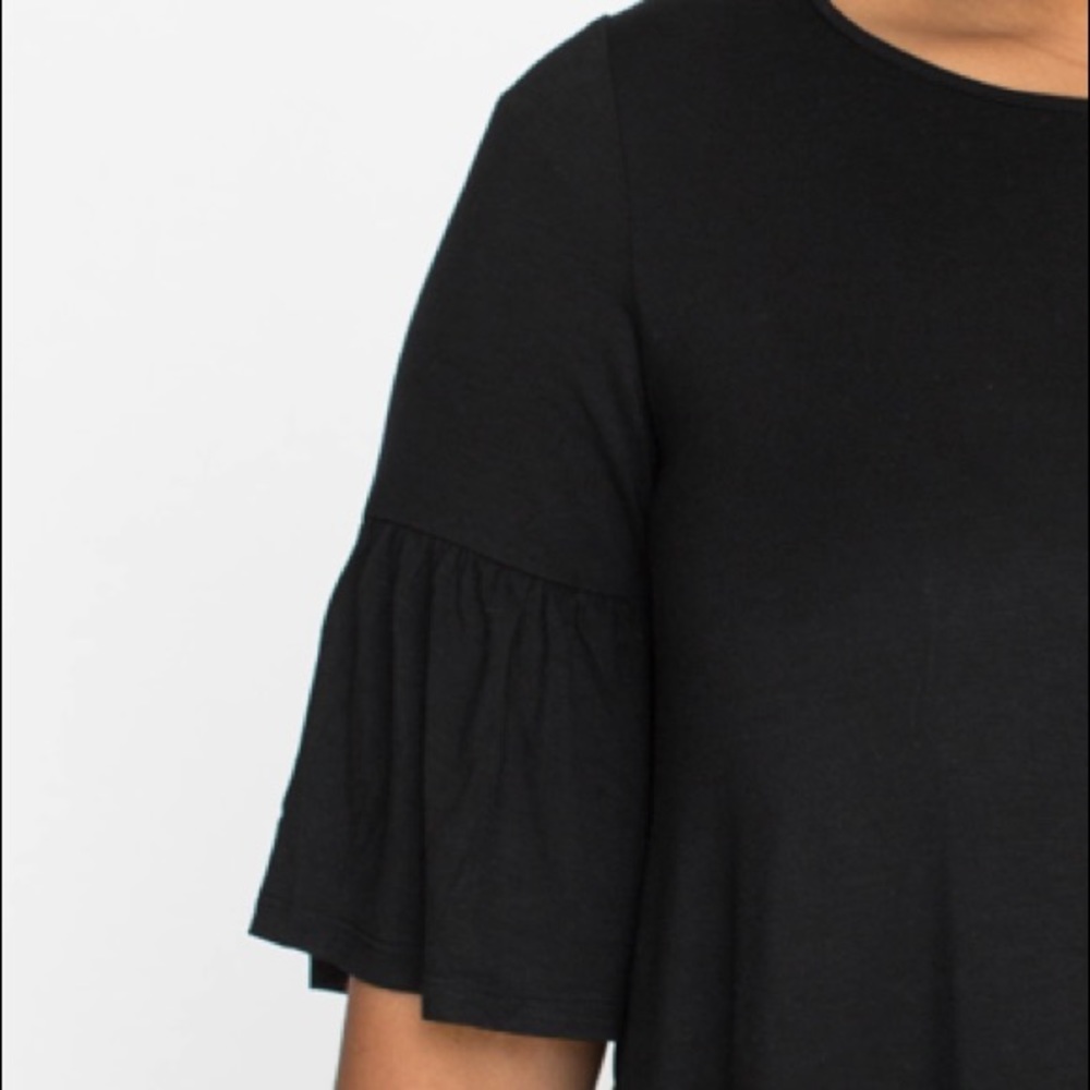 NWT Black Ruffle Sleeve Tunic - Picture 2 of 3